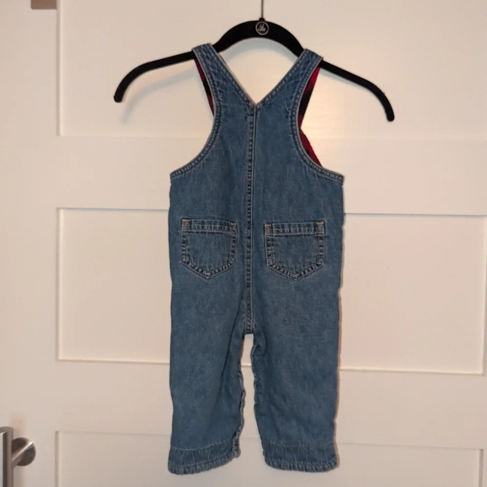 Oshkosh B'gosh Baby fleece lined overalls size 6-12 months. Baby overalls. Plaid